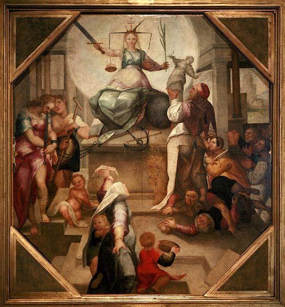 Sienese school Alegory of Justice France oil painting art